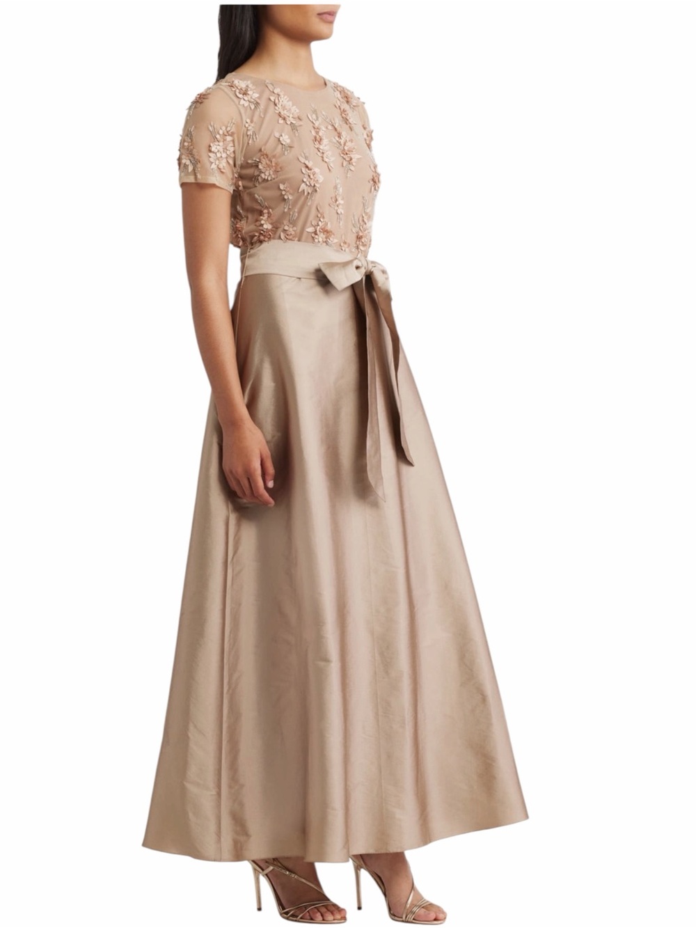 💐 Pisarro Nights Bronze Champagne Embellished Gown NWT - Picture 4 of 8